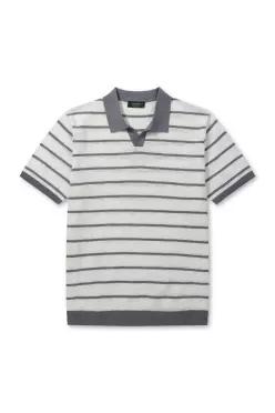 2026 S/S 워셔블 라인 배색 폴로넥 스웨터 BRWAM26821WIX