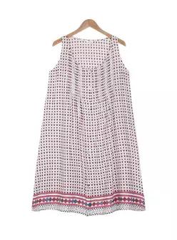 인견 여성 나시 여름 잠옷 핀턱 원피스 화이트 다이아 SS