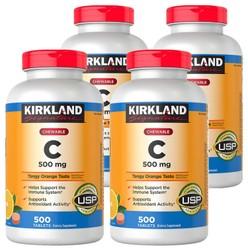 Kirkland 커클랜드 츄어블 비타민 C 500mg 오렌지맛 500정 4병