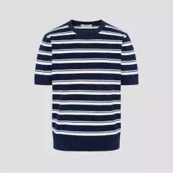 빈폴 26SS 30%OFF 스트라이프 라운드 니트 네이비 BC6351C34R R6S9T2V4 Q7R3S8T1