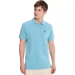 US POLO ASSN USPA 남성 반팔 폴로 티셔츠 카라티 Solid Cotton 피케 + 스몰 포니 43197