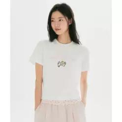 SPAO 다마고치 엔젤 세미 크롭 반팔 티셔츠화이트 SPRLG37U23