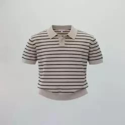 스파오 데일리룸 PICK코튼100 칼라넥 스트라이프 반팔니트_SPKWG25M03 SPKWG25M03