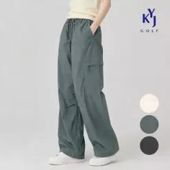 김영주골프 여름 경량 쿨링 카고 바지 여성 밴딩 와이드 팬츠 KQMLSL65