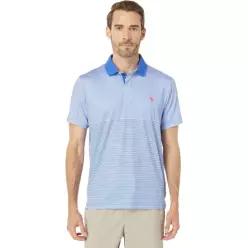 US POLO ASSN USPA 남성 반팔 폴로 티셔츠 카라티 Printed 퍼포먼스 Jersey 니트 셔츠