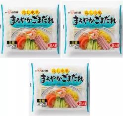 오가와야 차가운 중화면 부드러운 고소한 참깨 소스 2인분 3세트 6인분 생면 타입 냉면 가정용 대량 구매