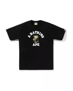베이프 퍼스트 카모 콜리지 티셔츠 001TEL801011MBKD BLACK YELLOW DOM