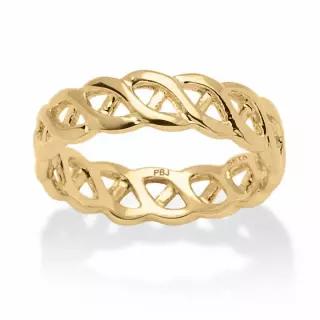 PalmBeach Jewelry 금도금된 꼬임 연결 반지 7726551