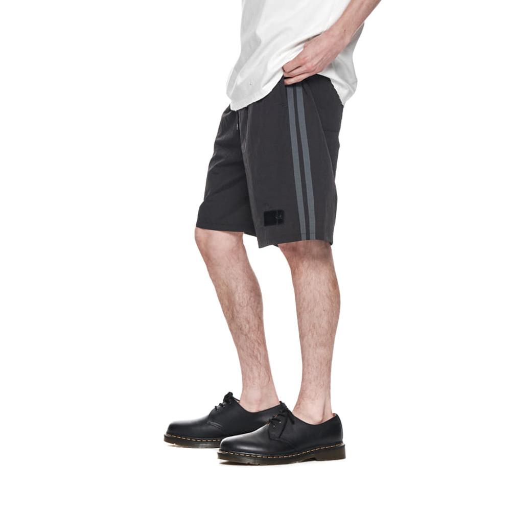 SIDE POINT NYLON HALF SHORTS FOR MEN IN BLACK